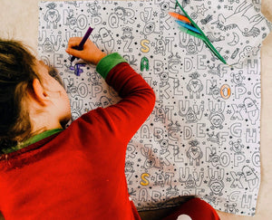 Coloring furoshiki for children 68x68cm